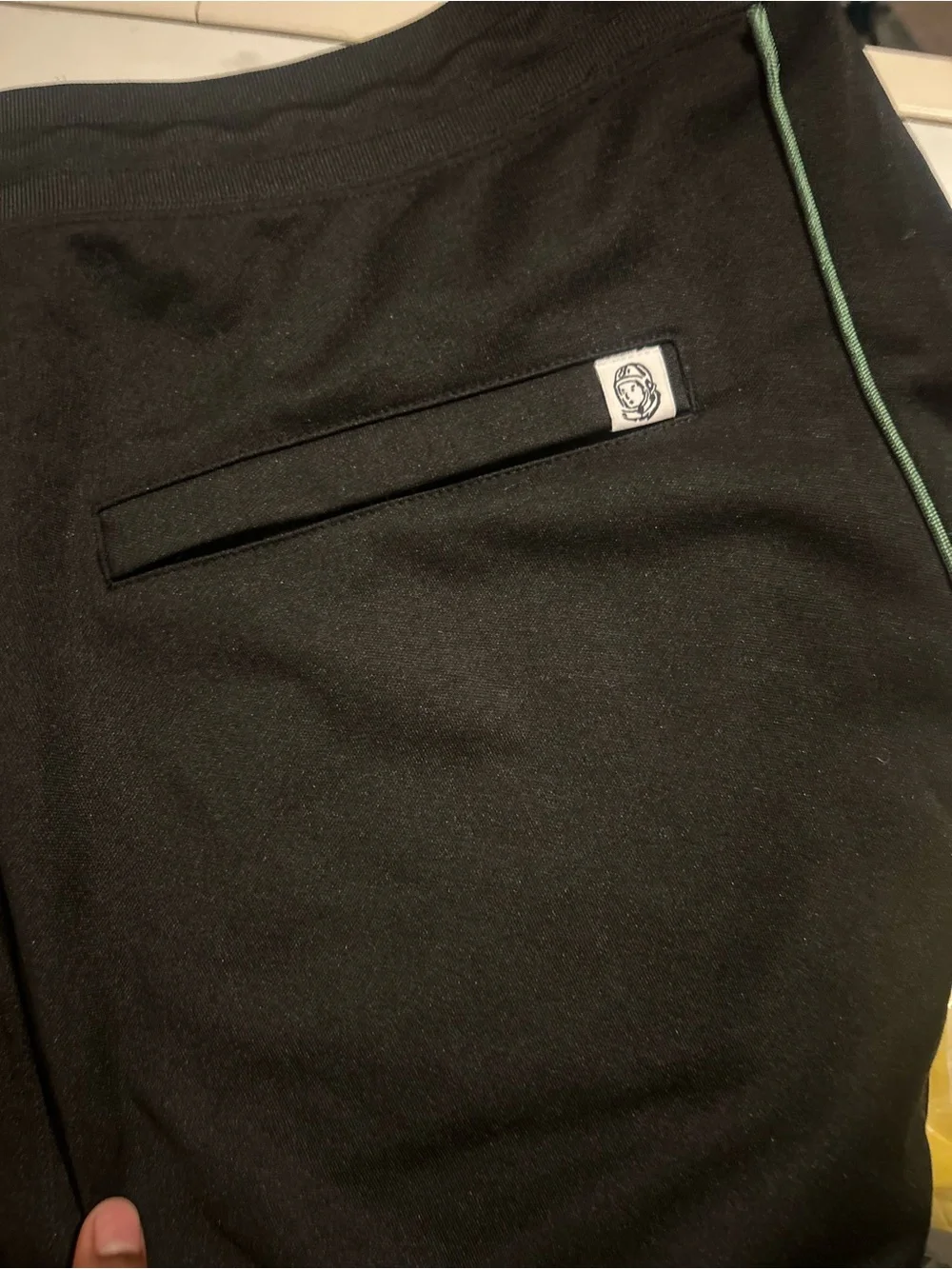 Men's Billionaire Boys Club Black Track Jacket with Green Piping